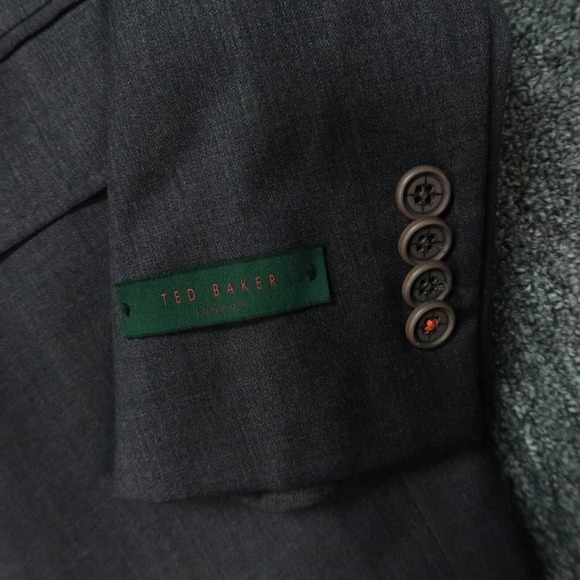Ted Baker Blazer Mens 42R Gray Endurance Wool Double Vent Suit Jacket - Picture 6 of 15